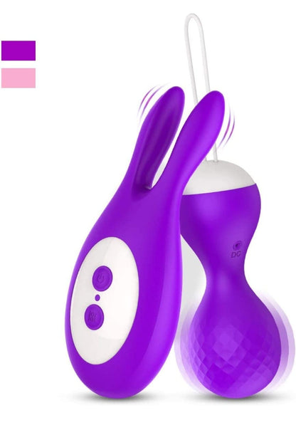 Small Massager with Bunny Ears & Remote Control Wireless with 6 Modes