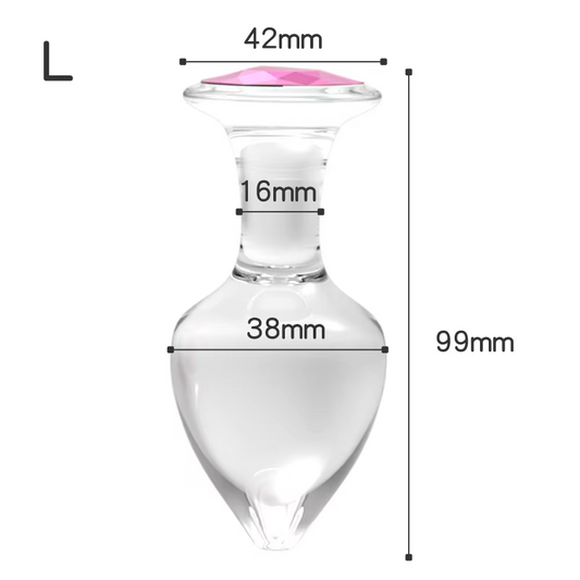 Large Glass Anal Plug in hard gift box
