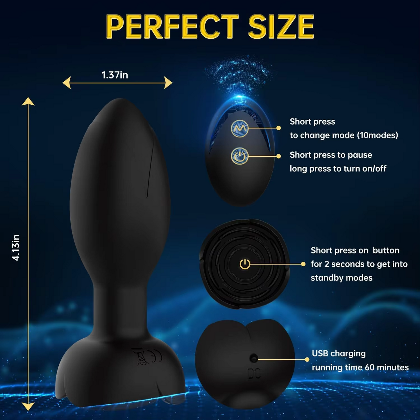 APP Controlled Anal Plug USB Rechargeable
