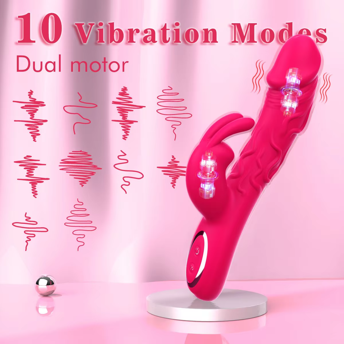 Realistic Rabbit Vibrator, Bunny Ear, Penis