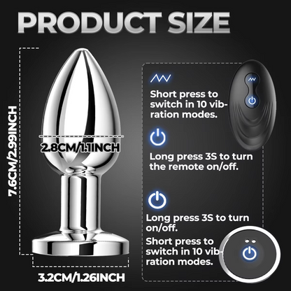 Stainless Steel Remote Controlled Anal Plug