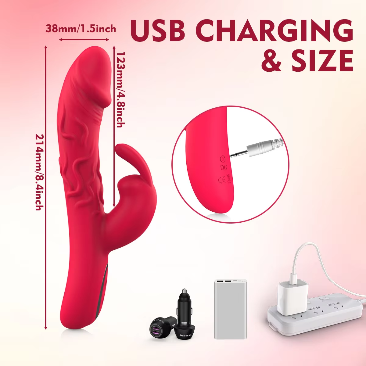 Realistic Rabbit Vibrator, Bunny Ear, Penis