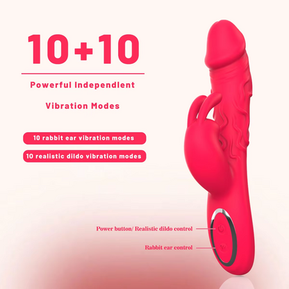 Realistic Rabbit Vibrator, Bunny Ear, Penis