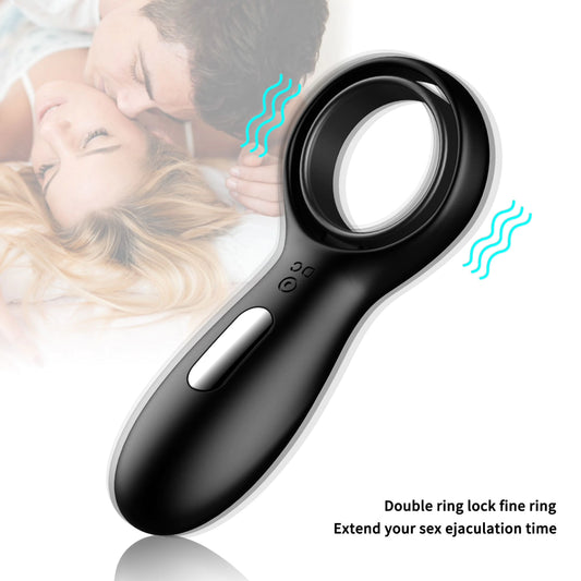 Full Silicone Vibrating Cock Ring - Waterproof Rechargeable Penis Ring Vibrator - Sex Toy for Male or Couples