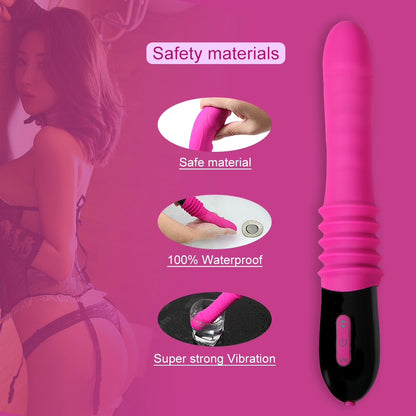 9.8 Inch G Spot Thrust Vibrator, Adult Sex Toys, Clitoral Stimulator Dildo, 10 Vibrational Modes, 1.8 of Thrust, USB Rechargeable, Female or Couples Entertainment