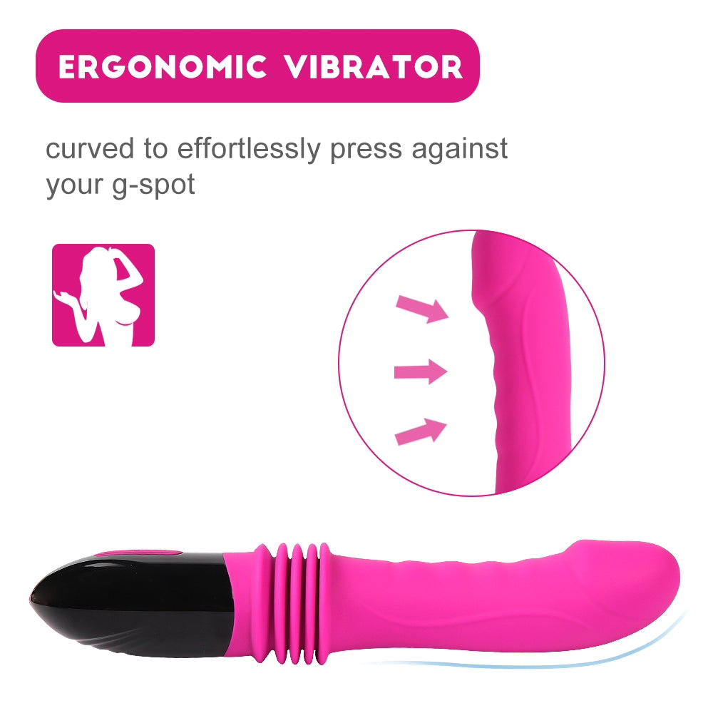 9.8 Inch G Spot Thrust Vibrator, Adult Sex Toys, Clitoral Stimulator Dildo, 10 Vibrational Modes, 1.8 of Thrust, USB Rechargeable, Female or Couples Entertainment