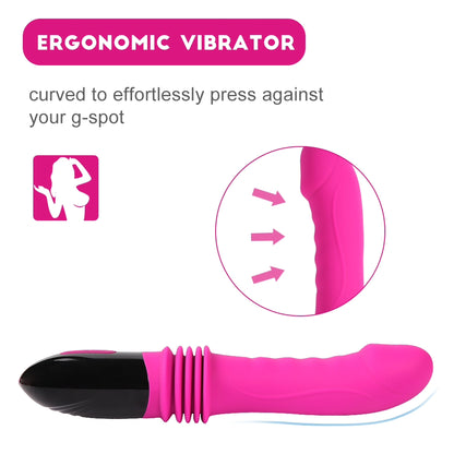 9.8 Inch G Spot Thrust Vibrator, Adult Sex Toys, Clitoral Stimulator Dildo, 10 Vibrational Modes, 1.8 of Thrust, USB Rechargeable, Female or Couples Entertainment