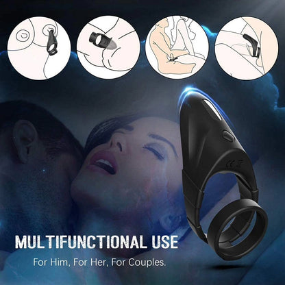 Dual Cock Ring Vibrator, Dual Motor Cock Ring for Penis Erection, Penis Stimulator with 10 Vibration Modes, Penis Erection Massager Toys for Couples