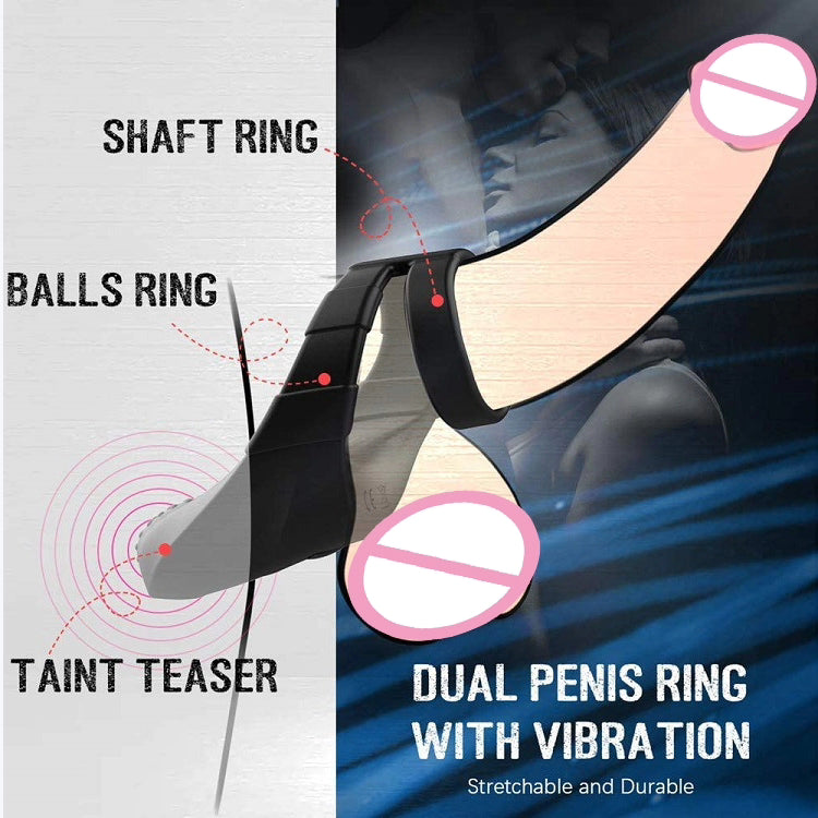 Dual Cock Ring Vibrator, Dual Motor Cock Ring for Penis Erection, Penis Stimulator with 10 Vibration Modes, Penis Erection Massager Toys for Couples