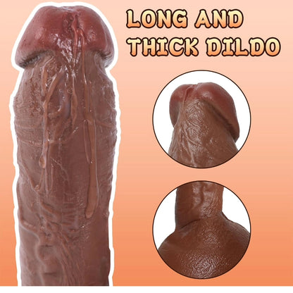 9 Inch Dildo Toy with Strong Suction Cup for Men & Women, Adult Toy Realistic Lifelike Penis Huge Dildo for G Spot Stimulation Play, Soft Silicone Thrusting Dildos for Couples