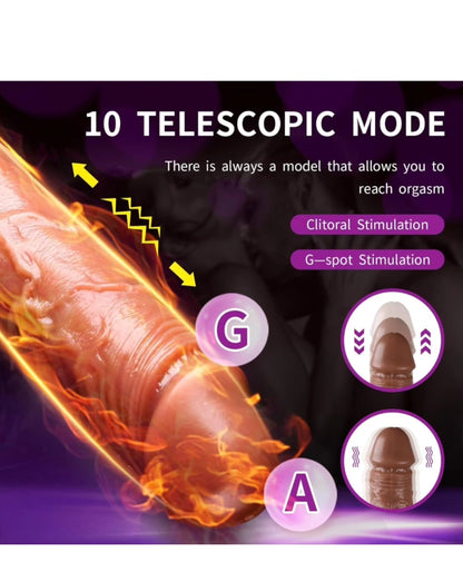 Realistic Thrusting Dildo, Heated Dildo Vibrator Sex Machine for Women Couple, 7.52 inches Vaginal/ Anal Dildo with 10 Thrusting & 10 Vibrating Modes for G Spot Sex Toys