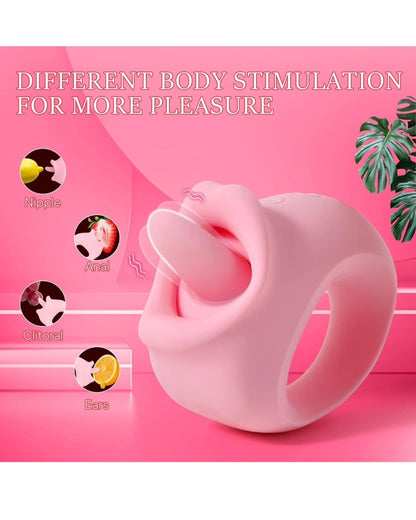 Vibrator Adult Sex Toys for Women, 2 in 1 Mouth Shaped Women Sex Toys, 10 Tongue Licking & 10 Vibration Modes G Spot Vibrator Tongue Toy for Women, Rechargeable Female Sex Toys for Nipple, Anal, Clit