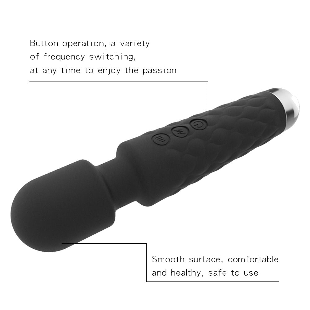 Magic Wand Massager, USB Rechargeable, 8 Powerful Speeds & 20 Pulsating Patterns for Intense Pleasure and Arousal.