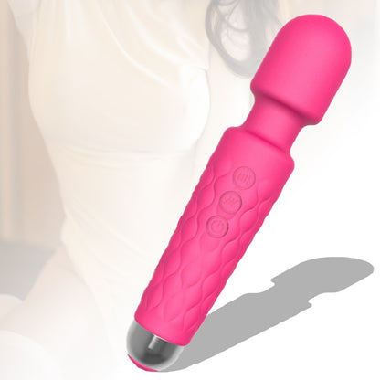 Magic Wand Massager, USB Rechargeable, 8 Powerful Speeds & 20 Pulsating Patterns for Intense Pleasure and Arousal.