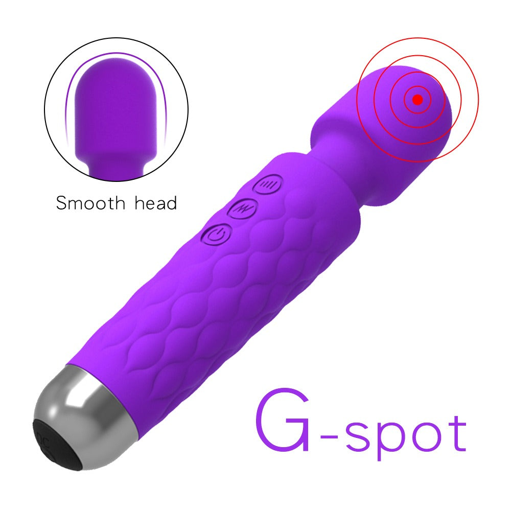 Magic Wand Massager, USB Rechargeable, 8 Powerful Speeds & 20 Pulsating Patterns for Intense Pleasure and Arousal.