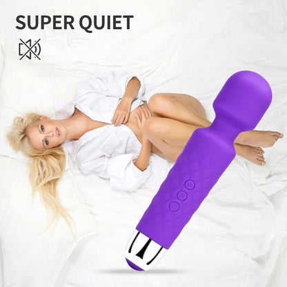 Magic Wand Massager, USB Rechargeable, 8 Powerful Speeds & 20 Pulsating Patterns for Intense Pleasure and Arousal.