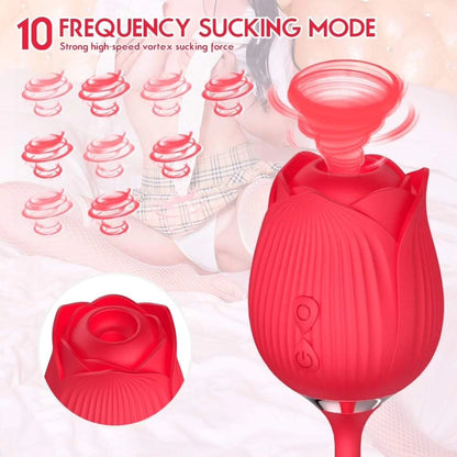 Rose Sex Toys for Women, Clitoris Vibrator with 10 Sucking & Vibrating Female Sex Toy, Dildo Thrusting Vibrator with 10 Thrusting Patterns, Adult Sex Toys
Rose Sex Toy opens the door to an unforgettable