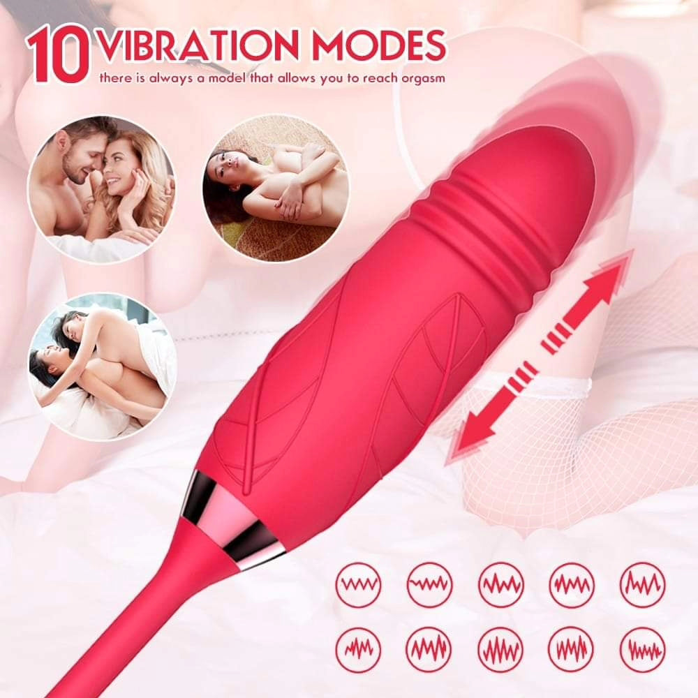 Rose Sex Toys for Women, Clitoris Vibrator with 10 Sucking & Vibrating Female Sex Toy, Dildo Thrusting Vibrator with 10 Thrusting Patterns, Adult Sex Toys
Rose Sex Toy opens the door to an unforgettable