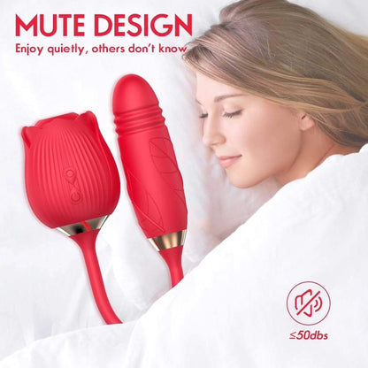 Rose Sex Toys for Women, Clitoris Vibrator with 10 Sucking & Vibrating Female Sex Toy, Dildo Thrusting Vibrator with 10 Thrusting Patterns, Adult Sex Toys
Rose Sex Toy opens the door to an unforgettable