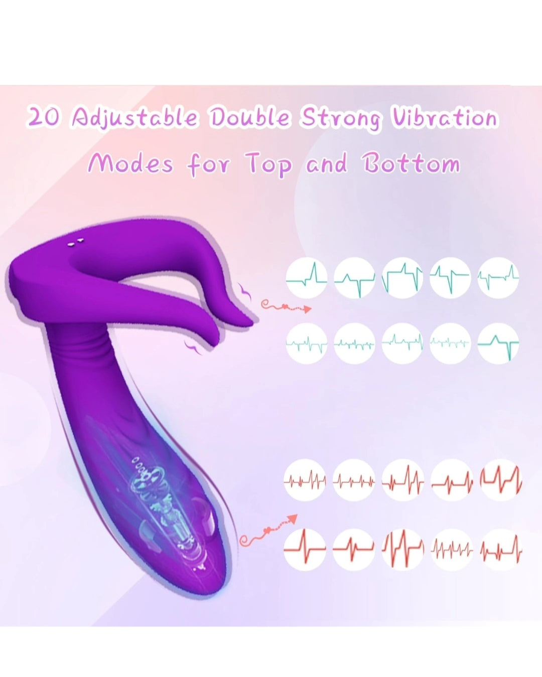 G Spot Vibrator Sex Toys for Women, Wearable Unique Textured Couples Sex Toys, 20 Double Vibration Modes Thrusting Dildo Adult Toys for Women, Waterproof Clitoral Stimulator Anal Women Sex Toys