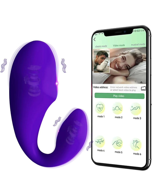 APP Remote Control Vibrator, Female Adult Toys Wearable Panty Style Couple Vibrator, 10 Vibration Modes, Waterproof G-Spot Clitoral Stimulator (Purple)