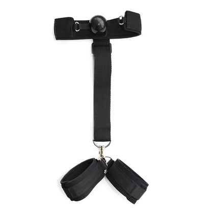 SM Games Sex Toys Sex Furniture Mouth to Wrist Behind Back Bondage Restraints,Black Silicone Play Restraints Kit，Adjustable BDSM Set for Adult Couples Sweater Yoga