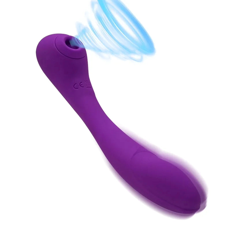 G-spot Clitoral Sucking Vibrator for G Spot Stimulation, Bendable Stimulator for Double Pleasure with 10 Suction and Vibration, Adult Sex Toys for Women & Couple