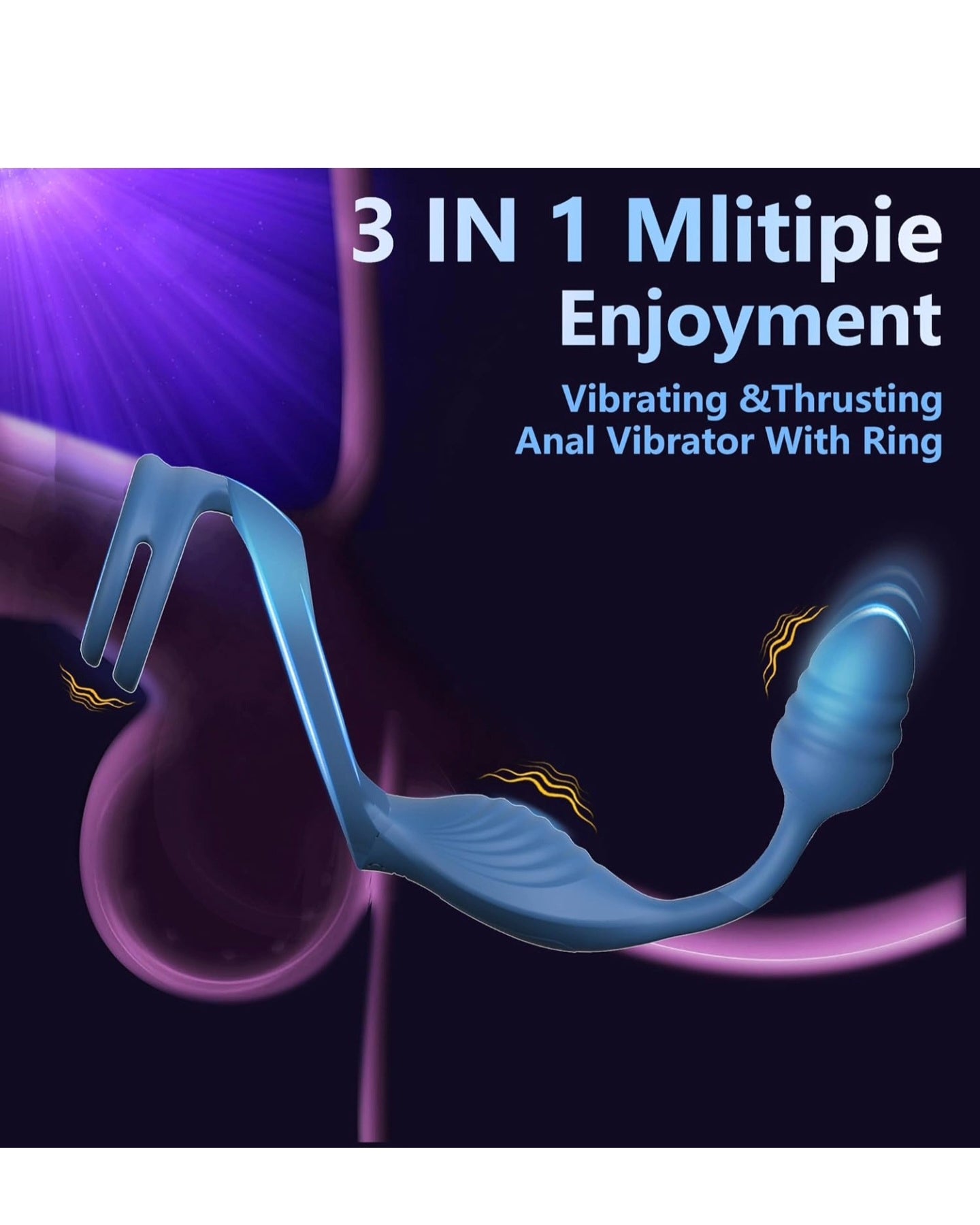 Vibrating Cock Ring with Anal Plugs,Sex Toys for Men Prostate Massager and Anal Toys with 10 Vibriting Modes,Adult Toys for Men with Remote Control Vibrating Butt Plug