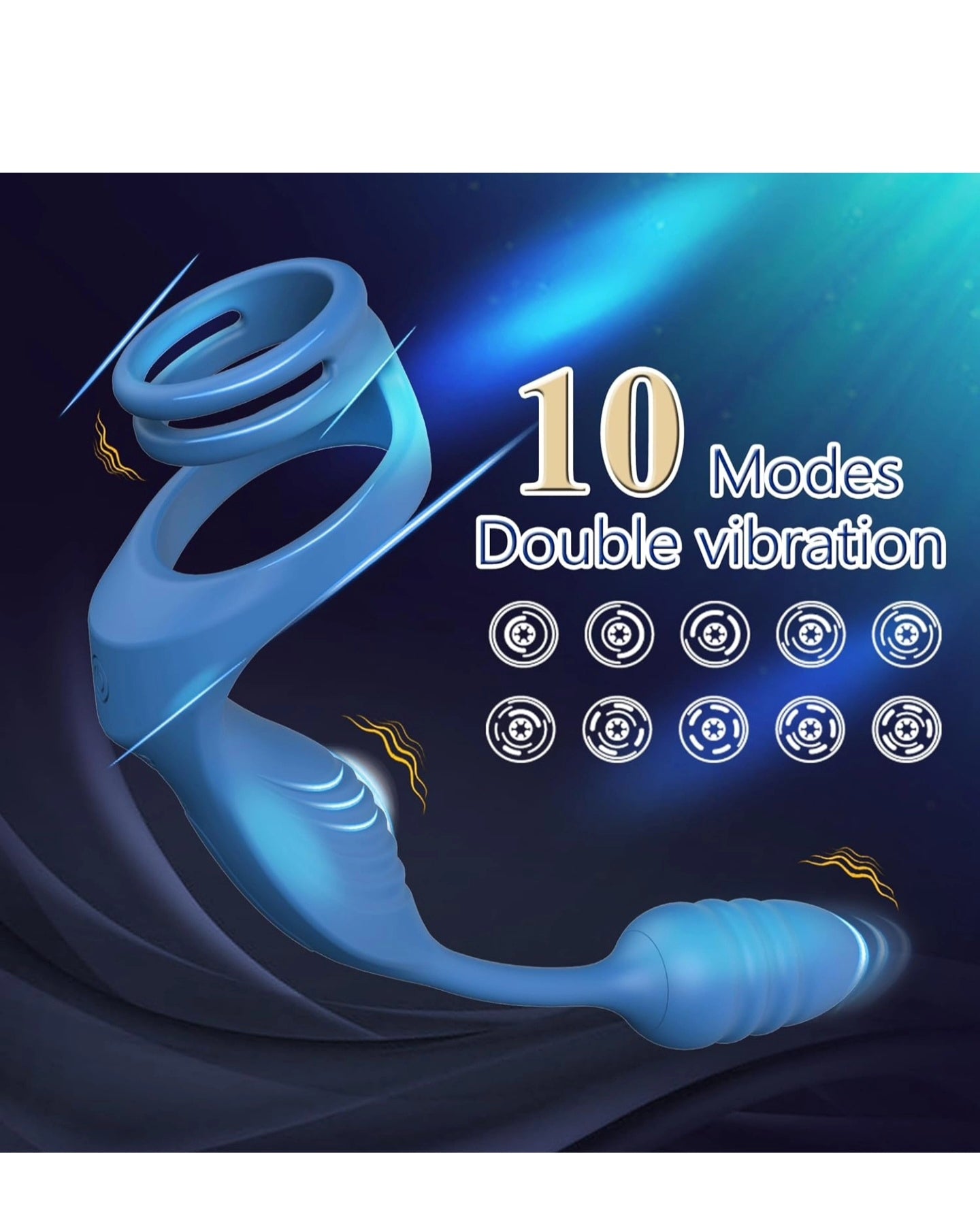 Vibrating Cock Ring with Anal Plugs,Sex Toys for Men Prostate Massager and Anal Toys with 10 Vibriting Modes,Adult Toys for Men with Remote Control Vibrating Butt Plug