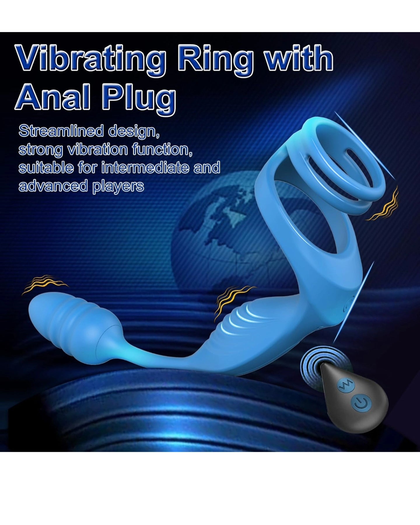 Vibrating Cock Ring with Anal Plugs,Sex Toys for Men Prostate Massager and Anal Toys with 10 Vibriting Modes,Adult Toys for Men with Remote Control Vibrating Butt Plug