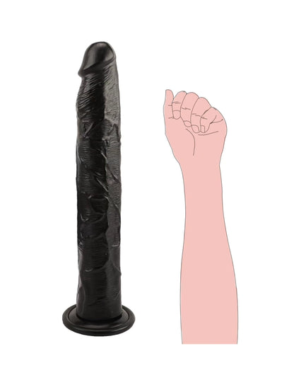 Realistic Dildo with Small Glans, Balls-Free 13.4 Inch Big Dildo Black Jelly Dildo with Strong Suction Cup, Adult Product Sex Toy for WomenTop