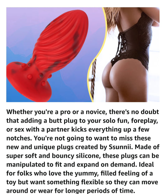 Beginner Anal Plug Liquid Silicone Butt Plug with Suction Cup Base for First-time Anal Play, Swirl Anal Toy Waterproof Butt Plug Kit Adult Sex Toy for Unisex Backdoor Handsfree Fun（Small）