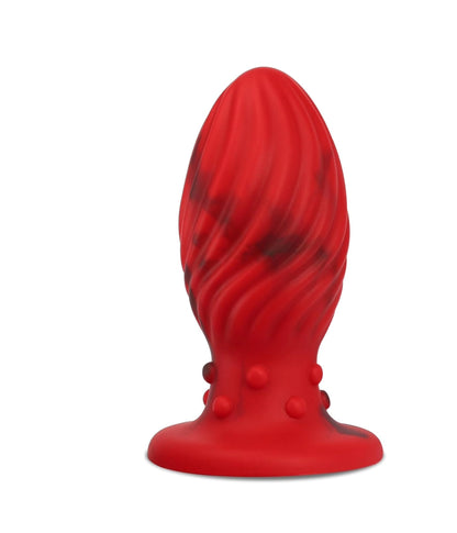 Beginner Anal Plug Liquid Silicone Butt Plug with Suction Cup Base for First-time Anal Play, Swirl Anal Toy Waterproof Butt Plug Kit Adult Sex Toy for Unisex Backdoor Handsfree Fun（Small）