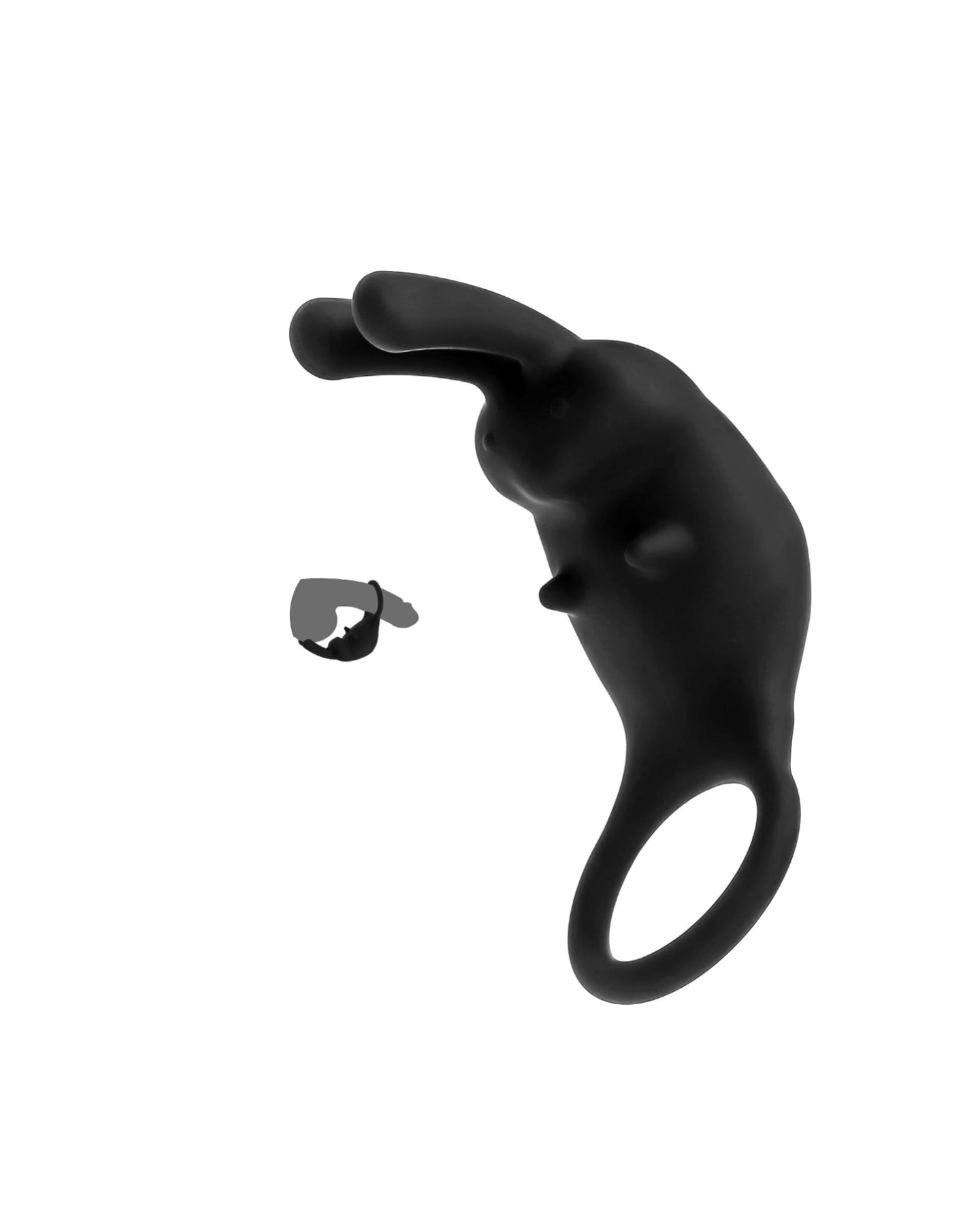 Vibrating Cock Ring with Clitoral Vibrator, 10 Vibration Modes Rabbit Penis Ring for Men,Medical Silicone Sex Toy for Adult Couple Games-Black