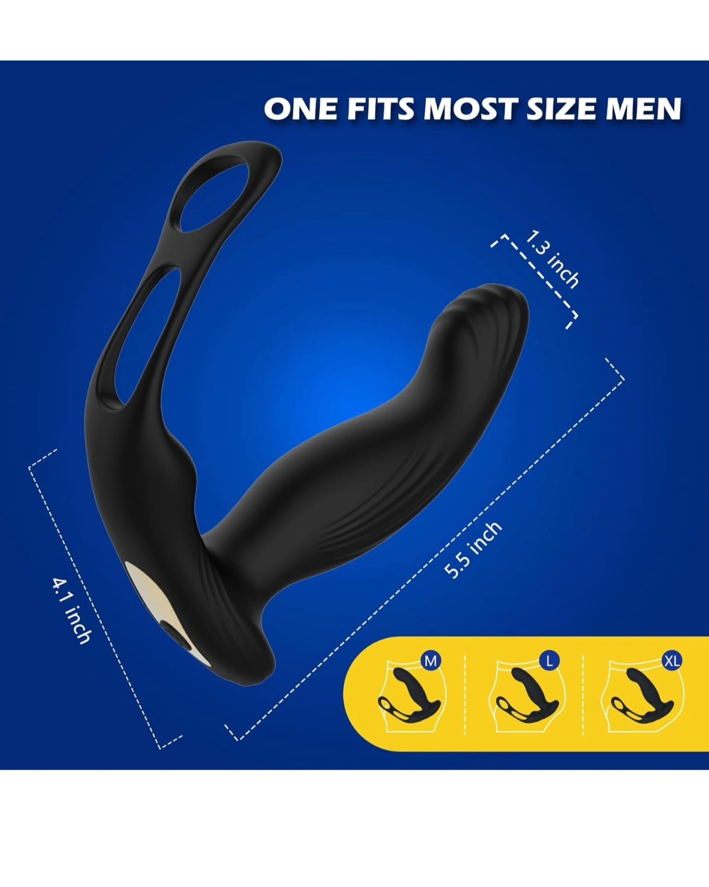 Massager Anal Vibrator and Penis Ring, 4-in-1 Anal Plug Sex Toy Anal Dildo with 10 Vibration Settings and Swinging Movements Adult Toy, Homosexual Toy