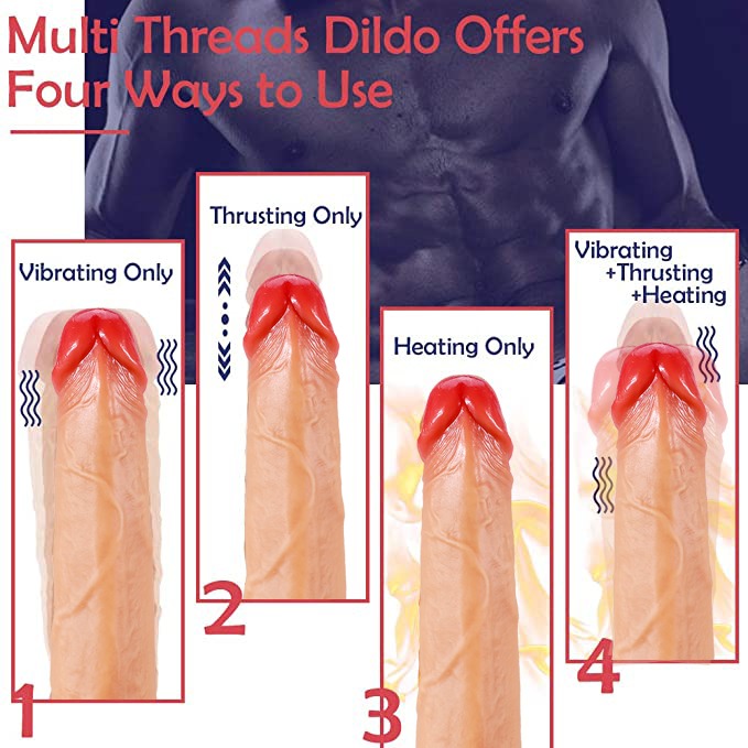 Remote Controlled Vibrating, Thrusting and Heating 10 Inch Dildo