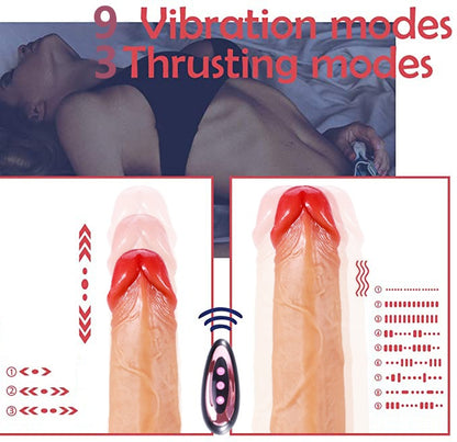 Remote Controlled Vibrating, Thrusting and Heating 10 Inch Dildo