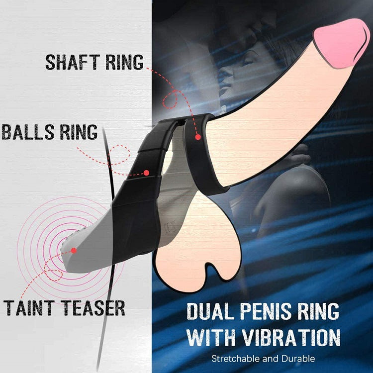 Dual Cock Ring Vibrator, Dual Motor Cock Ring for Penis Erection, Penis Stimulator with 10 Vibration Modes, Penis Erection Massager Toys for Couples