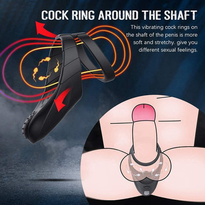 Dual Cock Ring Vibrator, Dual Motor Cock Ring for Penis Erection, Penis Stimulator with 10 Vibration Modes, Penis Erection Massager Toys for Couples