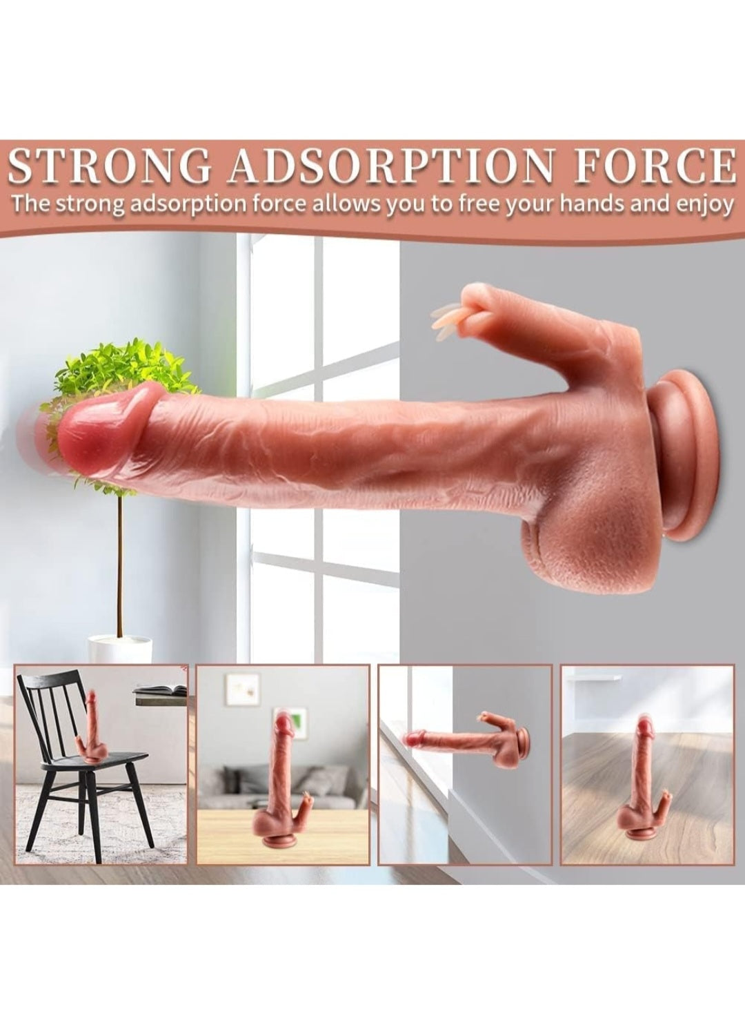 8.2" Realistic Vibrating Dildo for Women with 10 Licking & 10 Vibration Modes for Hands-Free Play, Remote Control