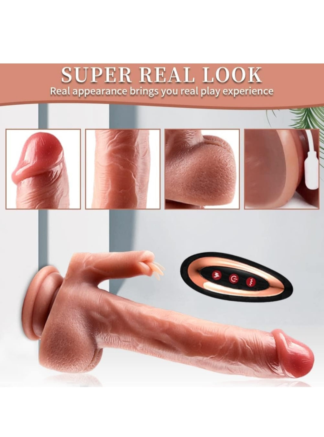 8.2" Realistic Vibrating Dildo for Women with 10 Licking & 10 Vibration Modes for Hands-Free Play, Remote Control