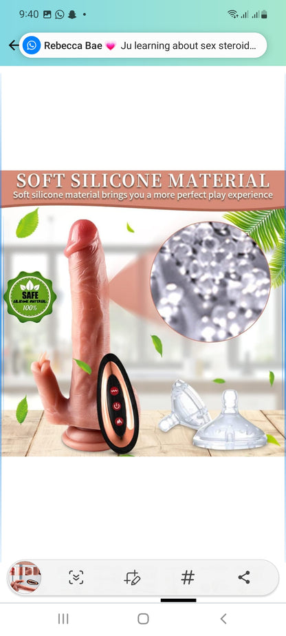 8.2" Realistic Vibrating Dildo for Women with 10 Licking & 10 Vibration Modes for Hands-Free Play, Remote Control