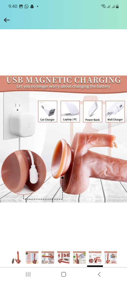 8.2" Realistic Vibrating Dildo for Women with 10 Licking & 10 Vibration Modes for Hands-Free Play, Remote Control