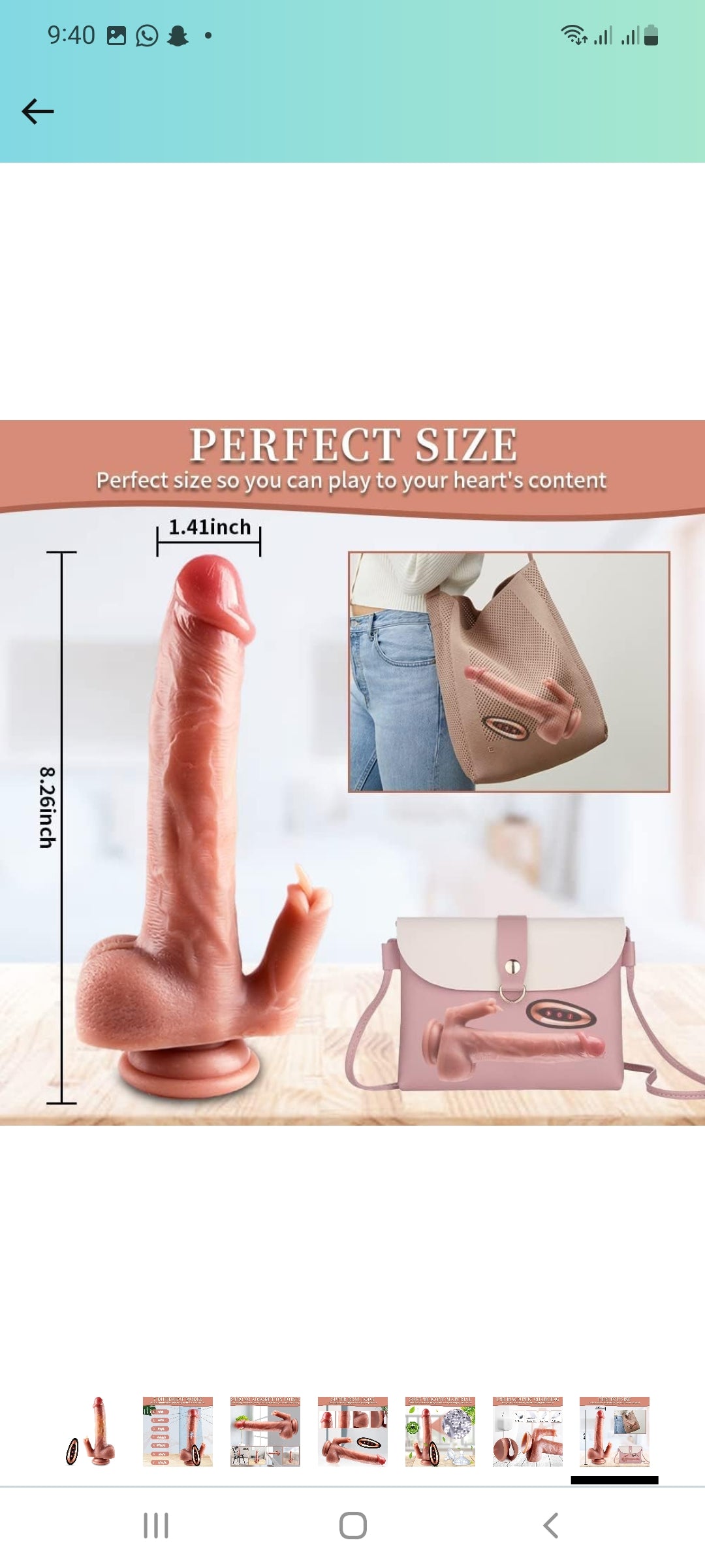 8.2" Realistic Vibrating Dildo for Women with 10 Licking & 10 Vibration Modes for Hands-Free Play, Remote Control