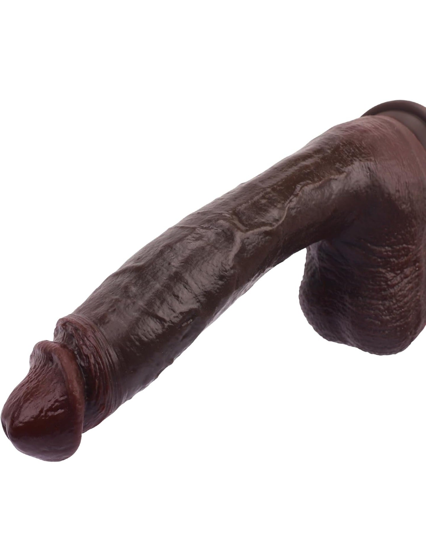 9.8 inch Huge Realistic Dildo Adult Sex Toys for Women Men Orgasm, Soft Silicone Anal Dildos with Suction Cup for Hands-Free, Thick Black Lifelike Dildo with Curved Shaft and Big Balls for G Spot Play