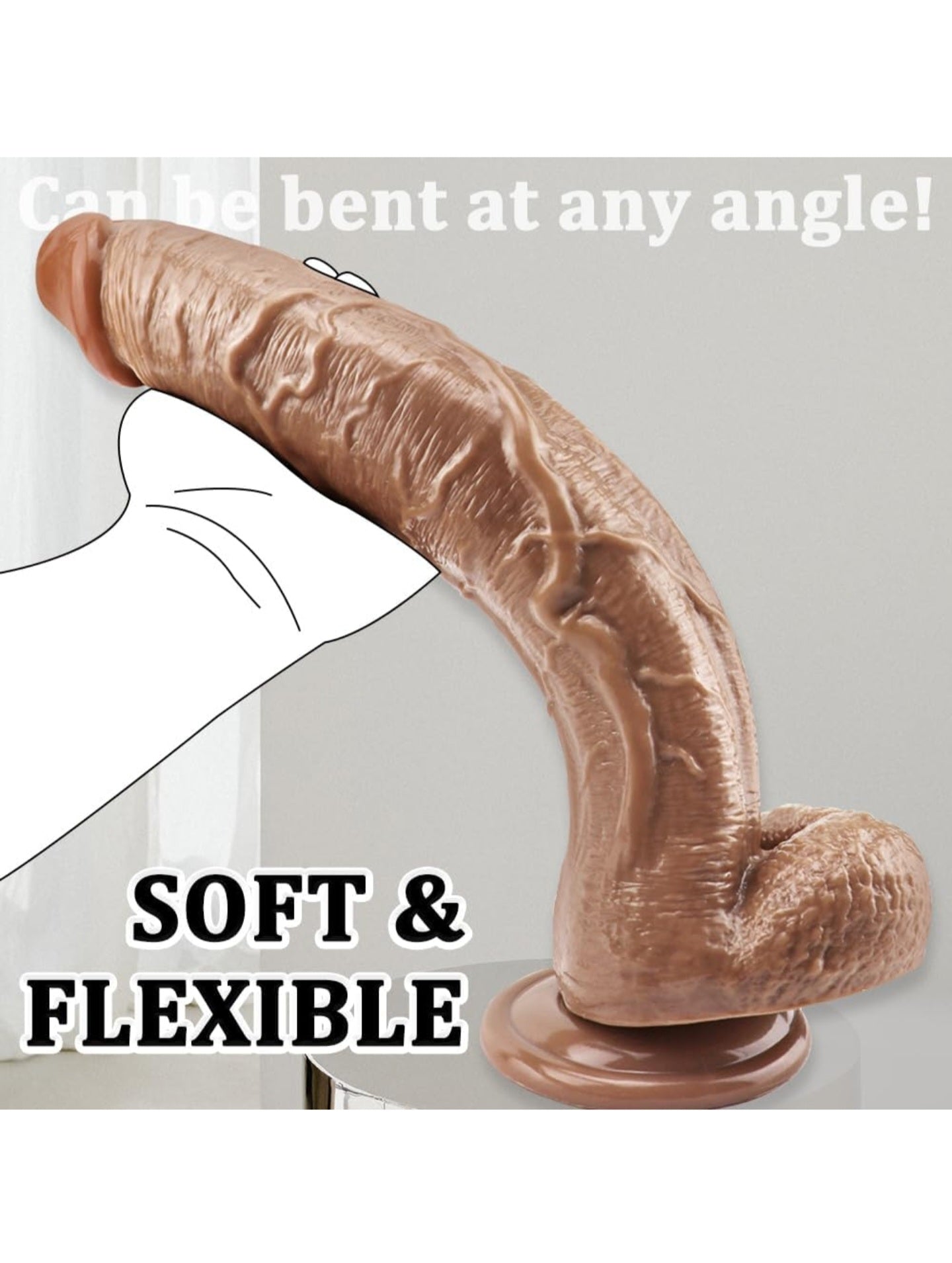 12.6 Inch Realistic Huge Dildo Sex Toy for Women Men Couples Hands-Free, Thick Big Dildo with Strong Suction Cup Adult Sex Toy for Vaginal G-Spot & Anal Play