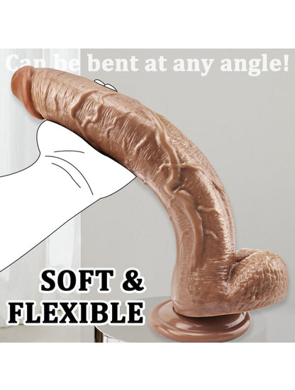 12.6 Inch Realistic Huge Dildo Sex Toy for Women Men Couples Hands-Free, Thick Big Dildo with Strong Suction Cup Adult Sex Toy for Vaginal G-Spot & Anal Play