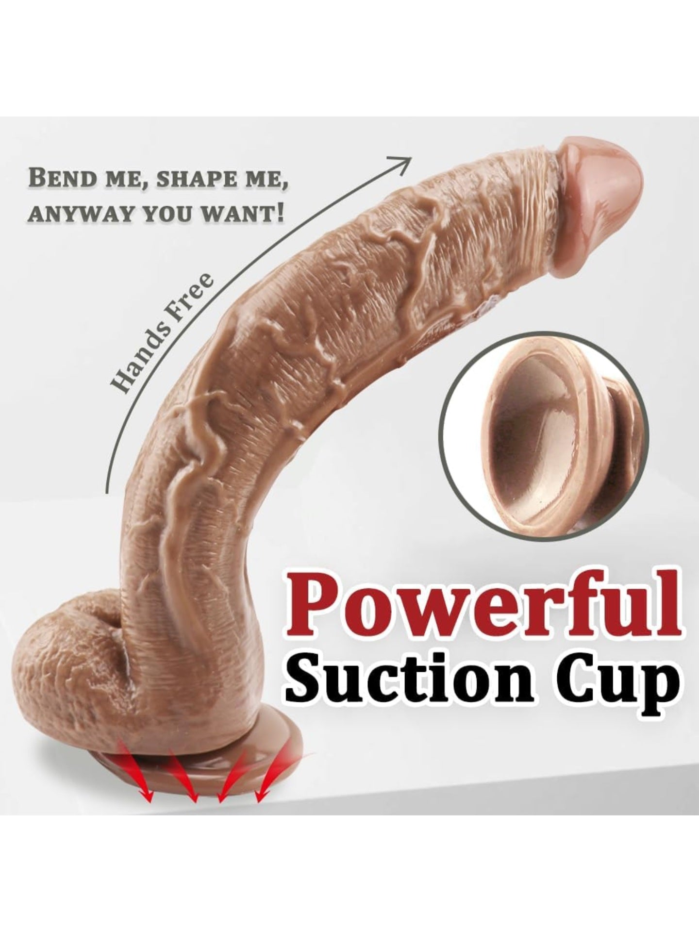 12.6 Inch Realistic Huge Dildo Sex Toy for Women Men Couples Hands-Free, Thick Big Dildo with Strong Suction Cup Adult Sex Toy for Vaginal G-Spot & Anal Play