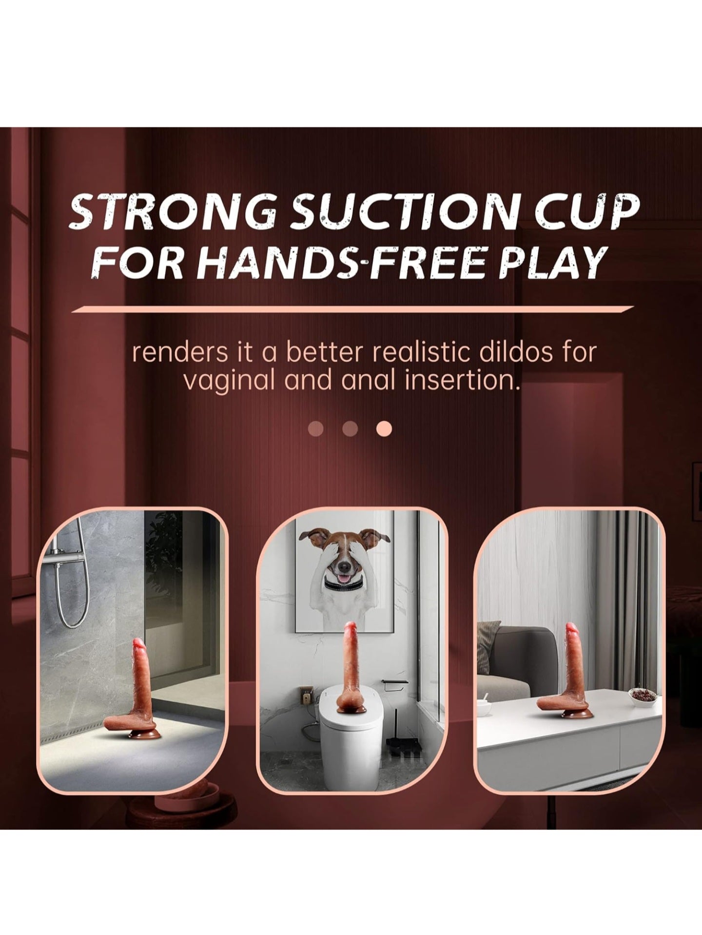 8.7” Realistic Sliding Foreskin Dildo G-spot Dildo with Movable Testicles Adult Sex Toys for Beginner Advanced Player, Silicone Lifelike Penis with Strong Suction Cup for Women Men Hands-Free Play