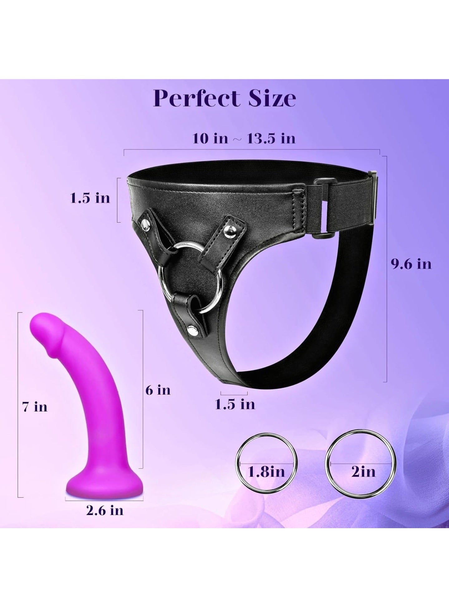 Strap-on Dildo Adult Sex Toys - Wearable Strap On Dildo Sex Toy for Men Women Couples, 7 Inch Realistic Silicone Anal Dildo Penis G-Spot Stimulator Sex Toys for Women Lesbian Couple Beginner Purple